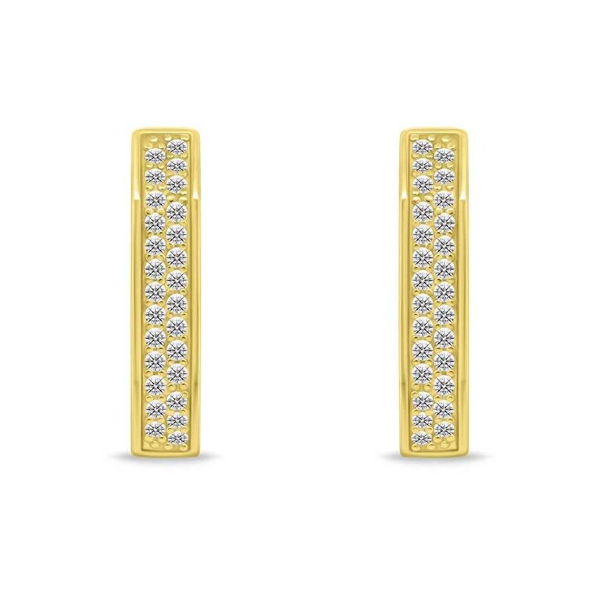 Brilio Silver Gold-plated earrings with sparkling zircons EA1138Y – 2