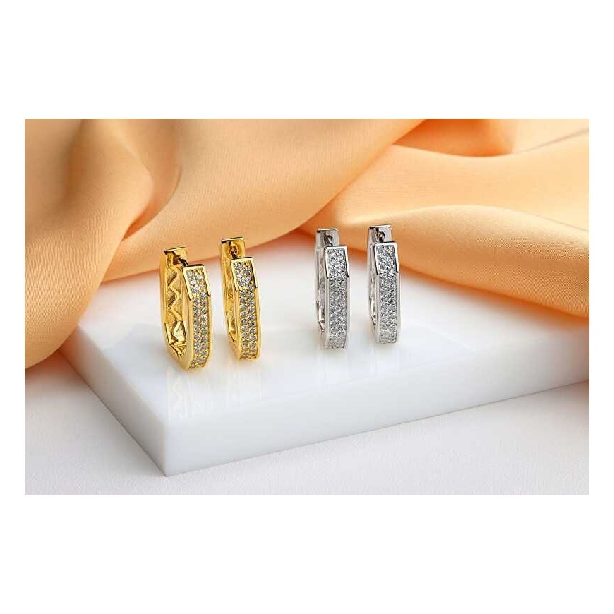 Brilio Silver Gold-plated earrings with sparkling zircons EA1138Y – 5