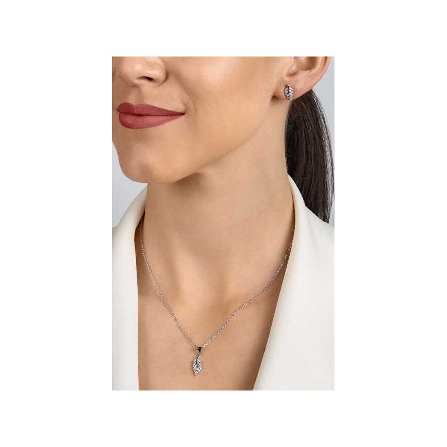 Brilio Silver Beautiful silver jewelry set with zircons SET263W (earrings, pendant) – 4