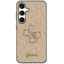 Guess Fixed Glitter Big 4G Metal Logo Samsung Galaxy S25 Ultra phone case gold color Guess Fixed Glitter Big 4G Metal Logo Samsung Galaxy S25 Ultra phone case gold color
