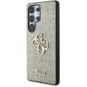 Guess Fixed Glitter Big 4G Metal Logo Samsung Galaxy S25 Ultra phone case gold color Guess Fixed Glitter Big 4G Metal Logo Samsung Galaxy S25 Ultra phone case gold color