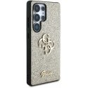 Guess Fixed Glitter Big 4G Metal Logo Samsung Galaxy S25 Ultra phone case gold color Guess Fixed Glitter Big 4G Metal Logo Samsung Galaxy S25 Ultra phone case gold color