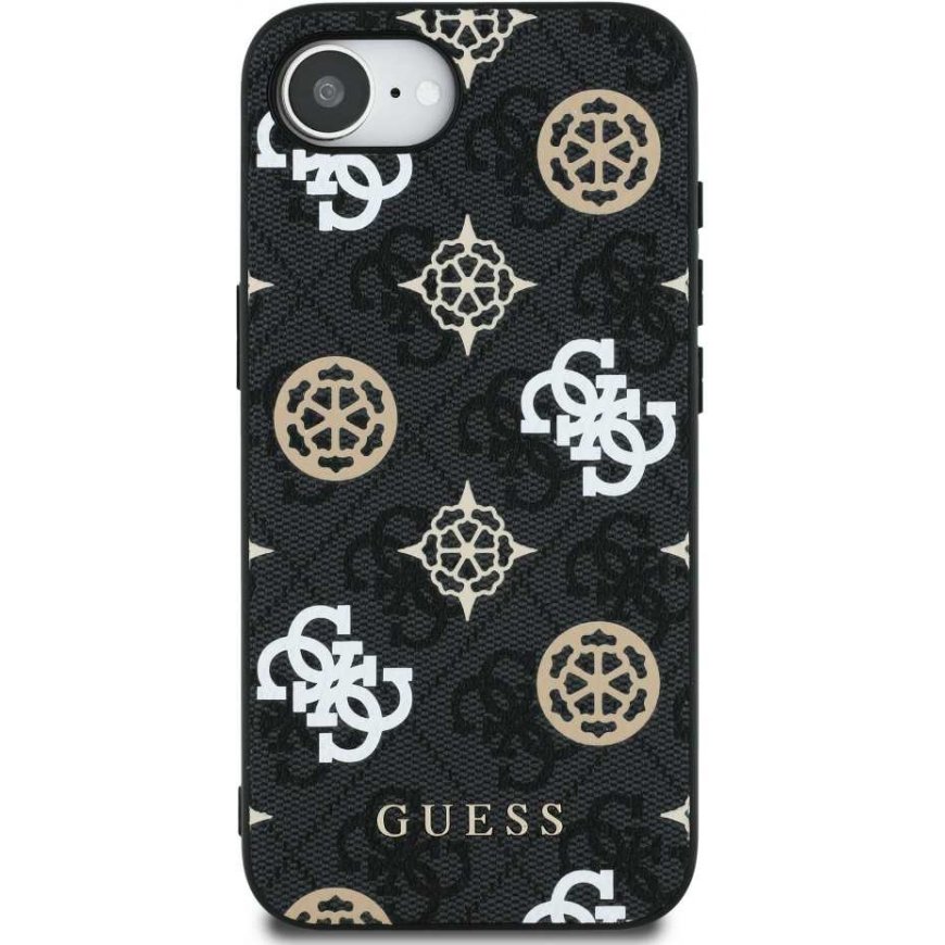 Guess PU 4G Peony MagSafe Apple iPhone 16e dėklas telefonui juodos spalvos – 4