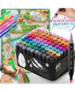Tapybos kilimėlis 90 x 120 cm + 80 Ricokids alkoholio žymekliai