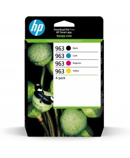 HP 963 alkuperäisten mustepatruunoiden 4 värin yhdistelmäpakkaus, musta/syaani/magenta/keltainen
