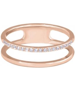 Troli Double minimalist rose gold ring