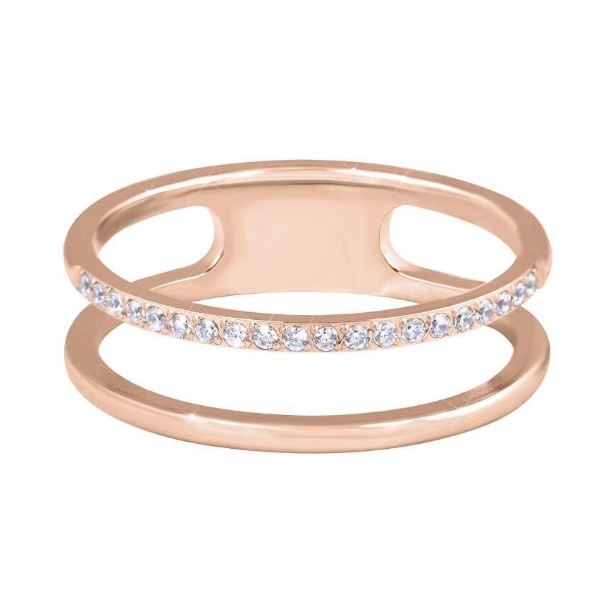 Troli Double minimalist rose auksinis ring