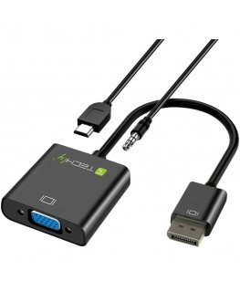 Techly HDMI - VGA+3.5mm+Micro USB B M/F 0,15 m Черный
