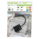 Techly HDMI - VGA+3.5mm+Micro USB B M/F 0,15 m Melns