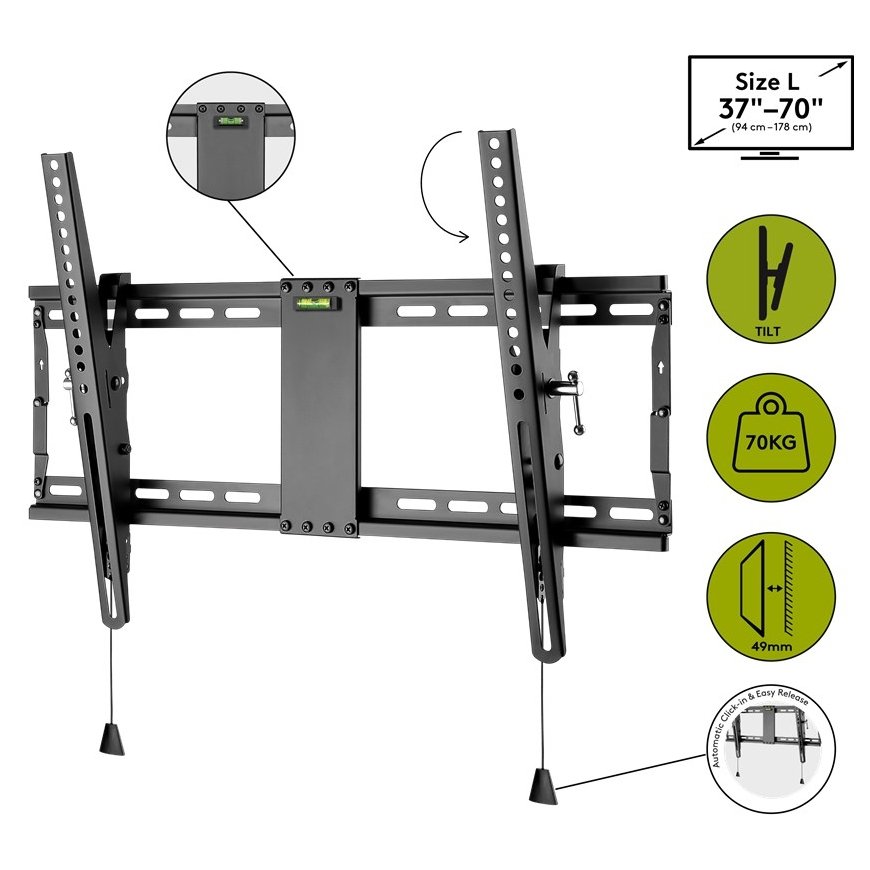 Goobay 49929 TV-kiinnike 177,8 cm (70") musta – 2