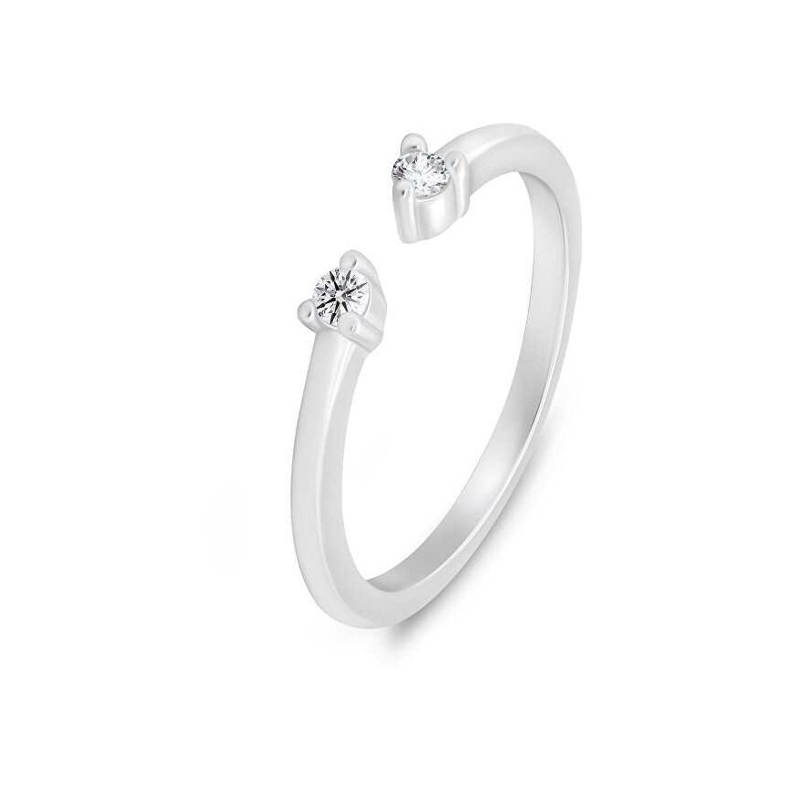 Brilio Silver Brilio Silver Silver open ring with clear zircons RI123W