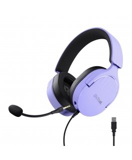 Trust GXT 490P FAYZO Laisvų rankų įranga Vielinis Su lankeliu Žaidimams USB A tipo Juoda, Violetinė