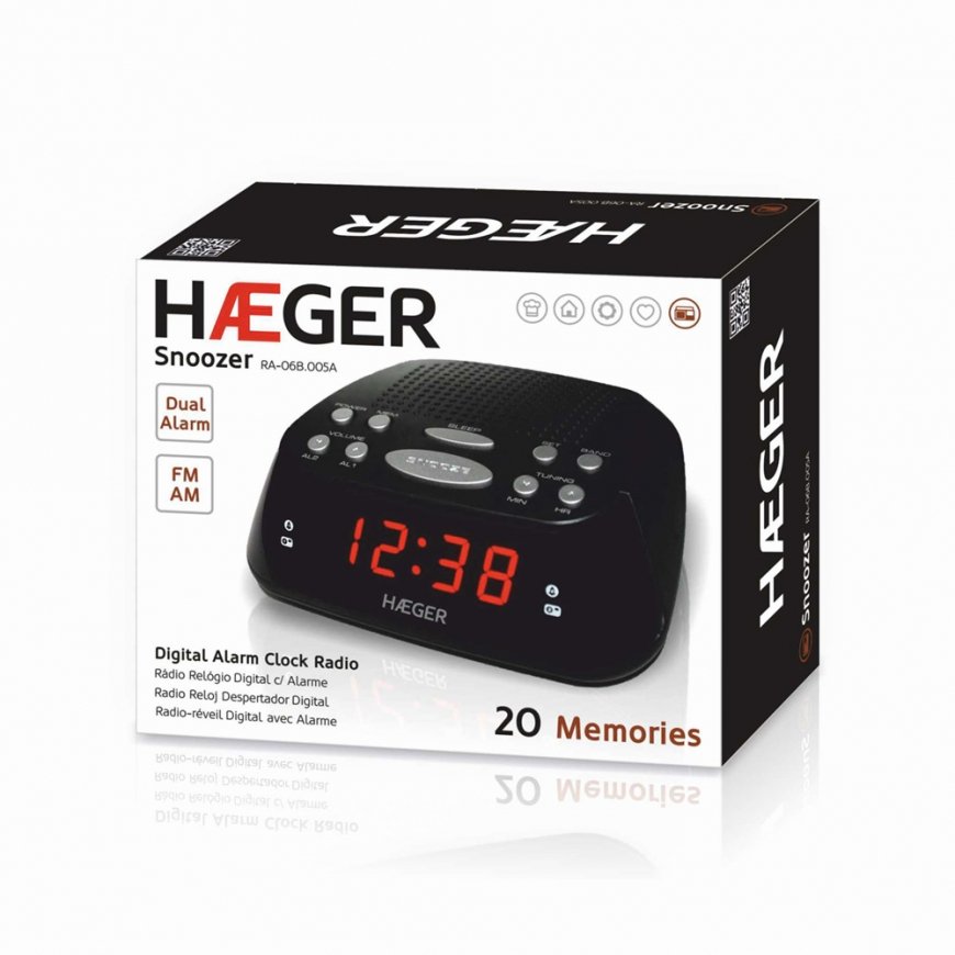 Haeger RA-06B.005B будильник Цифровой будильник Черный – 4