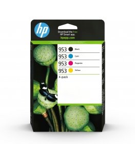 HP 953 alkuperäisten mustepatruunoiden 4 värin yhdistelmäpakkaus, musta/syaani/magenta/keltainen