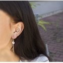 Beneto Long silver earrings with zircons AGUC1977