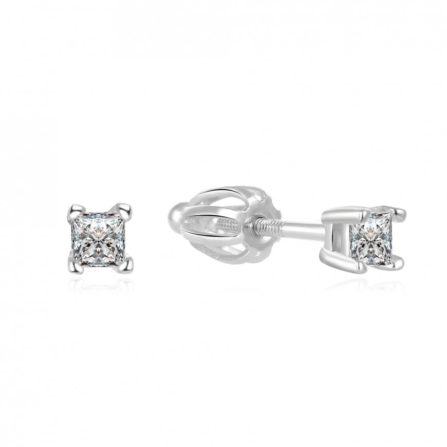 Beneto Minimalist silver earrings studs AGUP1683S