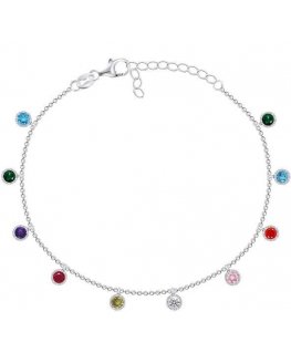 Brilio Silver Playful silver bracelet with zircons BRC78WRBW