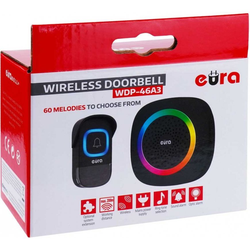 Dzwonek belaidis EURA WDP-46A3 juoda – 3