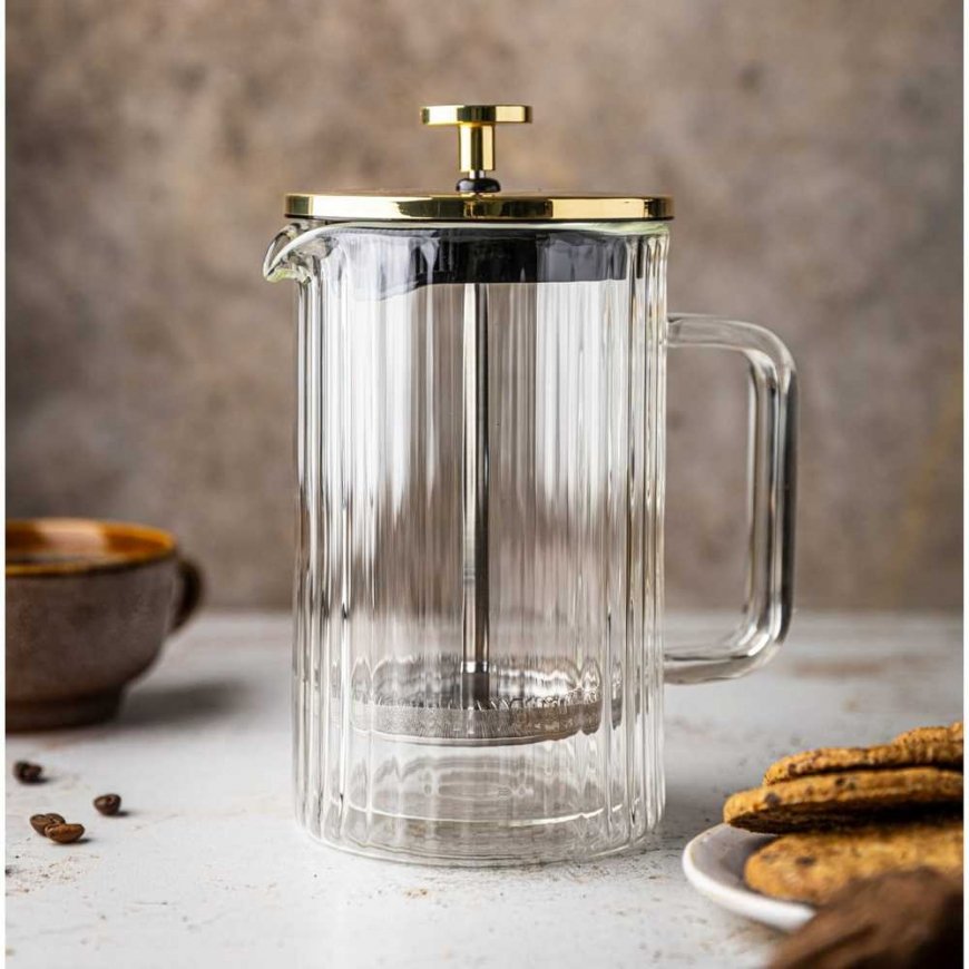 ZAPARZACZ DO KAWY HERBATY SZKLANY 1000ML FRENCH PRESS KLAUSBERG KB-7761 Auksinė – 2