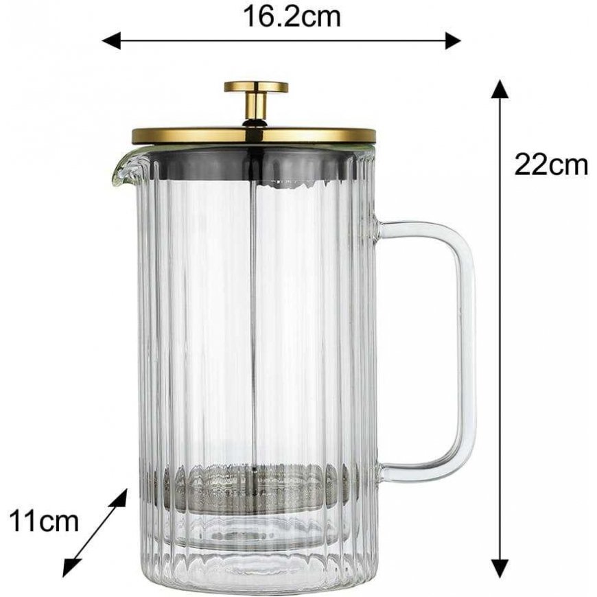 ZAPARZACZ DO KAWY HERBATY SZKLANY 1000ML FRENCH PRESS KLAUSBERG KB-7761 Golden – 4