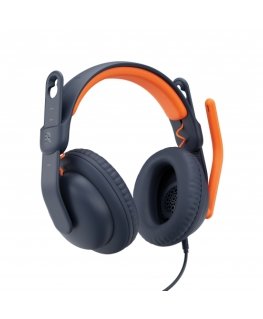 Logitech Zone Learn Austiņas Vadu Izglītība USB Veids-C Zils, Oranžs