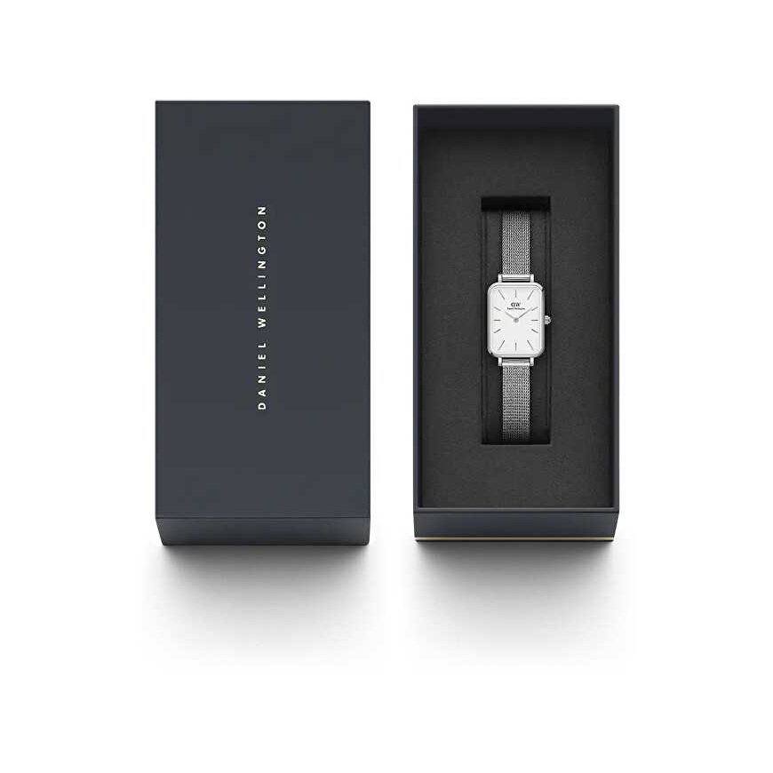 Laikrodis Daniel Wellington Quadro 20X26 Pressed Sterling S Baltas DW00100438 – 3