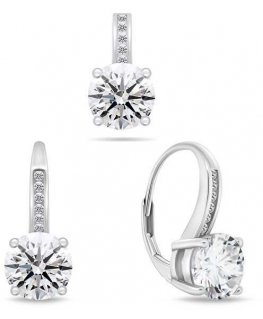 Brilio Silver Brilio Silver Charming silver set with zircons SET241W (pendant, dangle earrings)