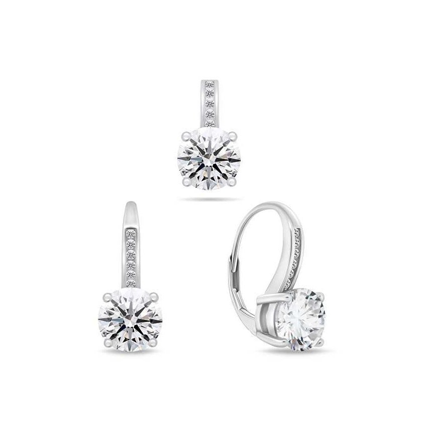 Brilio Silver Brilio Silver Charming silver set with zircons SET241W (pendant, dangle earrings)
