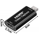 Fusion-tarvikkeet Fusion HDMI-USB-videomuunnin (Video Capture), musta Fusion-tarvikkeet Fusion HDMI-USB-videomuunnin (Video Capture), musta