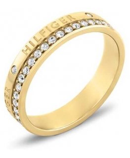 Tommy Hilfiger Gold-plated ring with crystals Mini Crystals 2780911