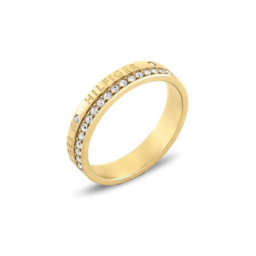 Tommy Hilfiger Gold-plated ring with crystals Mini Crystals 2780911
