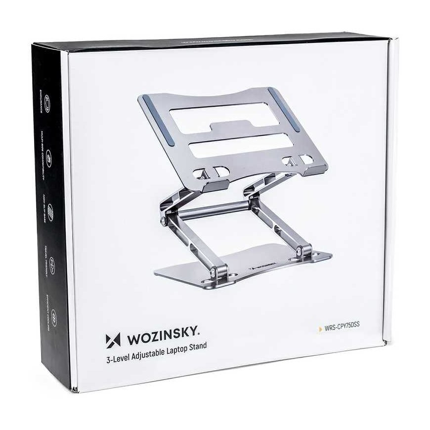 Wozinsky WRS-CPY75DSS aluminum nešiojamo kompiuterio stovas - sidabro spalvos – 3