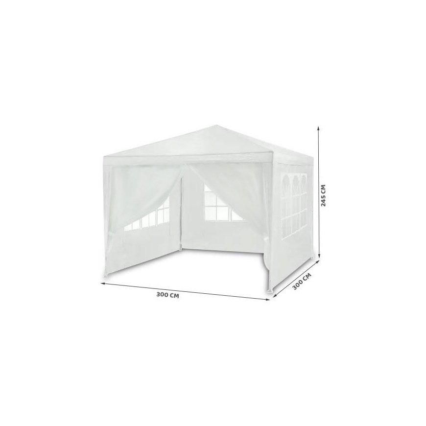 Ohut puutarhapaviljonki valkoinen 3x3 m 4936 – 2