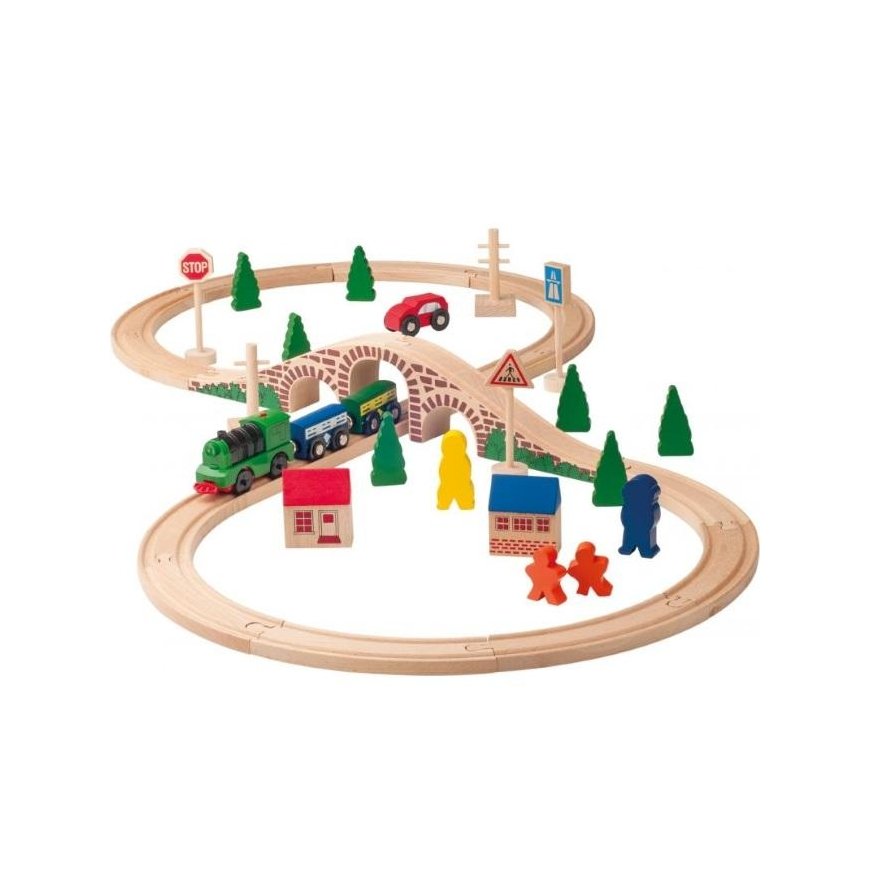 Woodyland Eight Railway Set figuuri akkukäyttöisellä moottorilla – 2