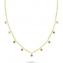Brilio Silver Brilio Silver Gold Plated Necklace with Colored Zircons NCL60Y