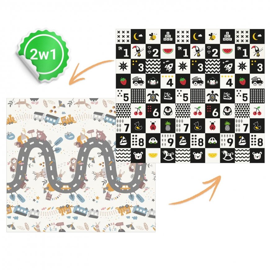 Educational double-sided foam mat 200x180x1cm Nukido – 5