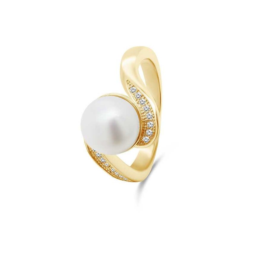 Brilio Silver Brilio Silver Charming gold-plated ring with a real pearl RI061Y