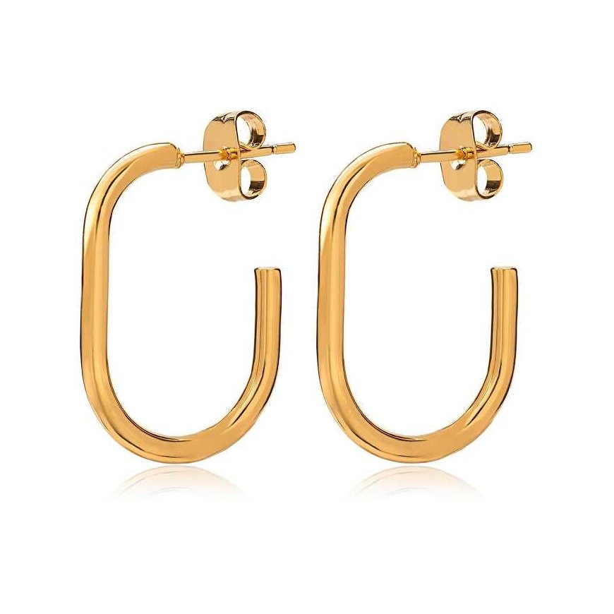 Troli Timeless Gold-Plated Oval Earrings