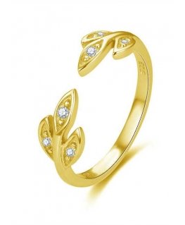 Beneto Charming gold-plated ring with zircons AGG474-G