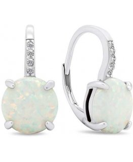 Brilio Silver Brilio Silver Unique silver earrings with zircons and synthetic opals EA378W