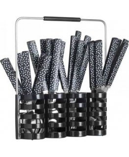 Dekoracja Domu Cutlery set for 6 people with stand, stainless steel
