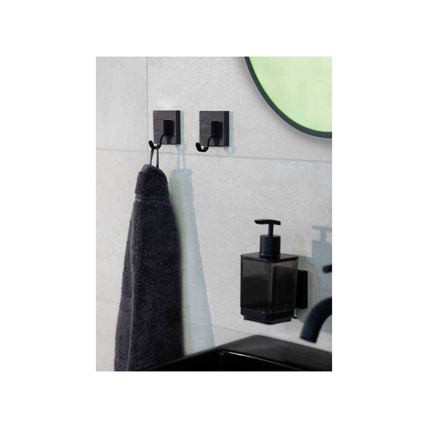 Wenko 2 QUADRO towel hook set, installation without drilling – 2