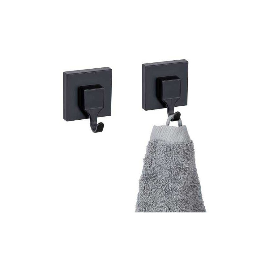 Wenko 2 QUADRO towel hook set, installation without drilling – 4