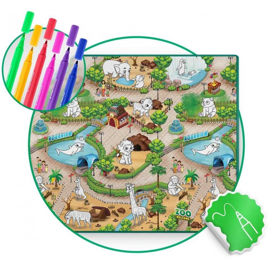 Valcuotas putplasčio dažymo kilimėlis 200 x 120 x 0,3 cm Ricokids RK-343 – 5