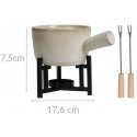 Home Styling Collection Sūrio fondiu rinkinys, porcelianinis puodas, 2 šakutės