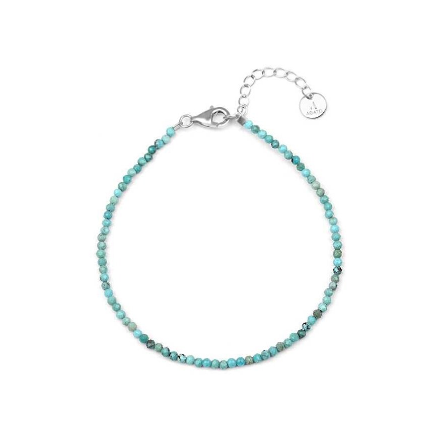 Agate Mineral Bracelet with Turquoise Hubei POL-B18/21L