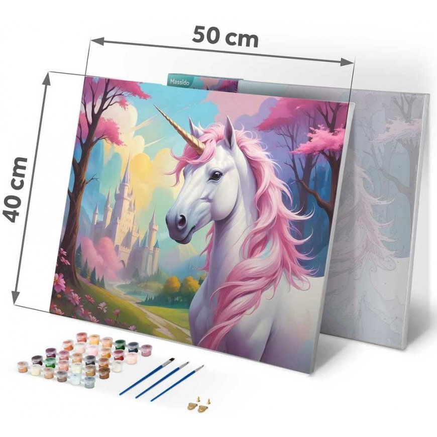 Maalaus numeroilla 40x50 cm Massido Unicorn – 4