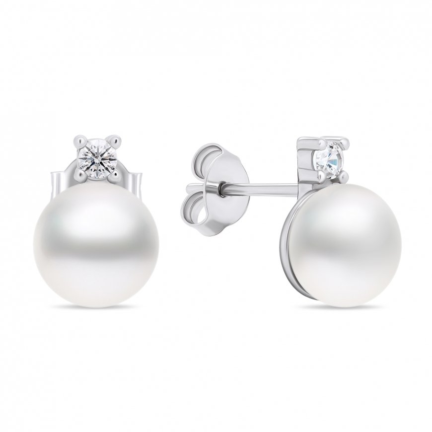 Brilio Silver Brilio Silver Elegant silver earrings with real pearls EA597W
