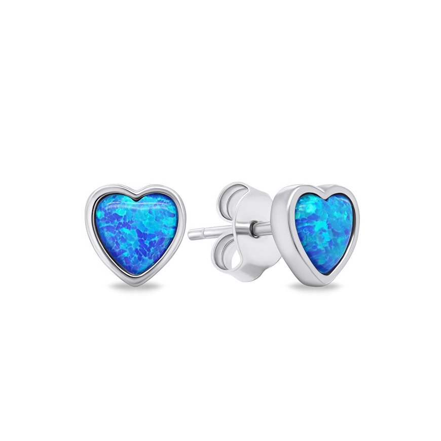 Brilio Silver Brilio Silver Delicate silver earrings Hearts with synthetic opals EA610WB