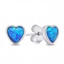Brilio Silver Brilio Silver Delicate silver earrings Hearts with synthetic opals EA610WB